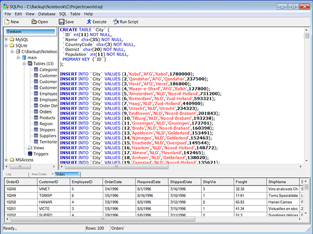 Edit SQL, query, navigate, manage databases.